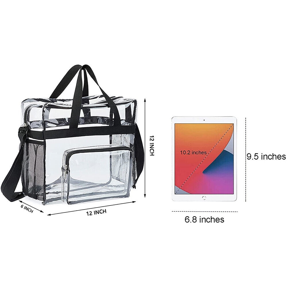 Paddsun Clear PVC Tote Bag, 12x12x6 inch, Transparent Design with