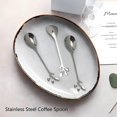 thumbnail image 3 of Tasodin 10-Piece Silver Leaf Espresso Spoons, 4.7-Inch Mini Coffee Spoons, Stainless Steel Set, 3 of 7