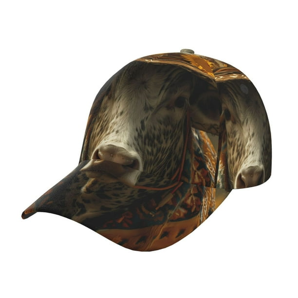 Fotbe Sunflower Cowboy Hat Cow Gorro Clásico de Béisbol, Gorra Ajustable con Broche Snapback, Gorro de Exterior de Algodón Suave