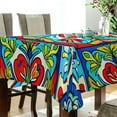 thumbnail image 3 of Mexican Tile Rectangle Tablecloth Waterproof Polyester Table Clothative Stain Resistant & Wrinkle Resistant Washable Table Cover for Dining Table/Party/Camping 60x90 Inch Decor Gift, 3 of 7