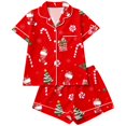 thumbnail image 4 of TGPMGRZ Women's Christmas Pajamas Set Long-Sleeve Loose Fit Button Front, 4 of 5