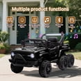 thumbnail image 6 of POVANLI 12V Kids Ride on 6-Wheel Electric Truck W/Parents Control, Slow Start, Power display, Storing Space, Four Motor, MP3, Bluetooth, USB, LED Lights for Children Ages 3-5 Gift (Black), 6 of 7