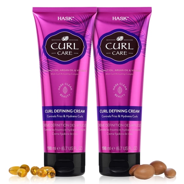 Crema para el cabello HASK Curl Care Defining Cream, paquete de 2 piezas