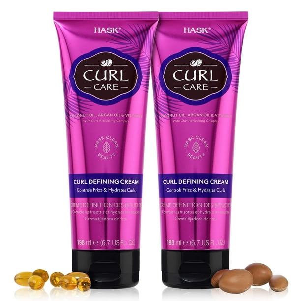Crema para el cabello HASK Curl Care Defining Cream, paquete de 2 piezas
