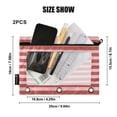 thumbnail image 3 of Dailycode 2 Pack Pencil Pouch for 3 Ring Binder Smooth Zipper Folders with Pockets Clear Window Pencil Case, Red Pink Stripe, 3 of 6