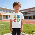 thumbnail image 5 of Boys ABC T-Shirt | Educational Back to School Graphic Tee for Kids | 100% Cotton Short Sleeve, White, Sizes 3-10 Years,Size 3 T, 5 of 9