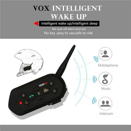 2 Pieces Motorcycle Helmet 6 Riders Headset Intercom Wireless Interphone
