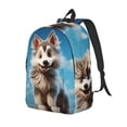thumbnail image 1 of Balery Blue Sky Cute Wolf Mochila Clásica Impresa Básica para Viaje, Mochila Escolar Resistente al Agua, Mochila de Lona con Correas Ajustables-Medium, 1 of 5