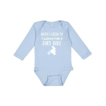 

Inktastic Dirt Biking Motocross Future Dirt Biker Gift Baby Boy or Baby Girl Long Sleeve Bodysuit
