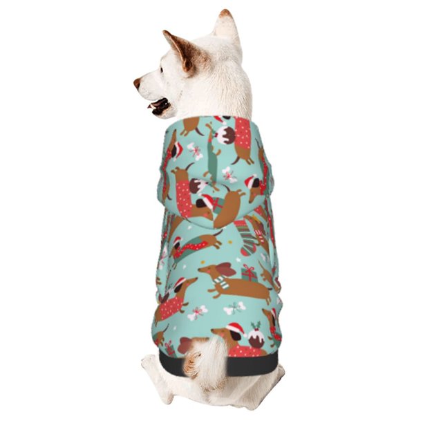 Balery Dachshund Christmas Play Sudadera con Capucha para Perros Pequeños – Ropa para Mascotas, Disfraz para Perros y Gatos, Ideal para Fiestas y Cosplay-Small