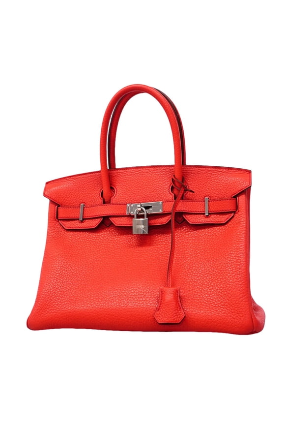 Pre-Owned Hermes Birkin 30 handbag, Taurillon Clemence leather, Bougainvillea design, X stamp,...