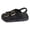 Black, variant on Women's Denim Platform Walking Sandals with Adjustable Back Straps Trendy Casual Double Buckles Wide Width Chunky Wedge Summer Shoes Beach Comfortable White Size 9