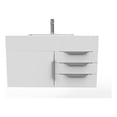 thumbnail image 2 of Nile 36" White Wood Floating Vanity with White Top and Chrome Trim, 2 of 8