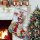 thumbnail image 1 of La Gran Aventura de la Paleta Tema: Calcetines de Navidad, fino lino blanco para colgar en escaleras y chimenea, decoración navideña para el hogar, regalo de Navidad.54cm×38cm, 1 of 5