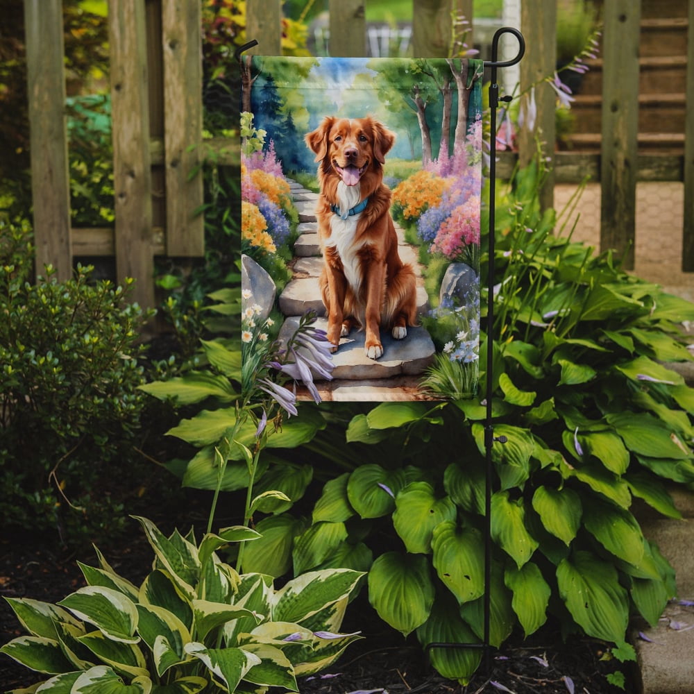 Nova Scotia Duck Tolling Retriever Spring Path Garden Flag 11.25 in x 15.5 in