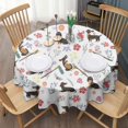 thumbnail image 3 of Dachshunds with Flowers Round Tablecloth 60"x60",Wrinkle Wipeable Table Cloth for Kitchen Dining Room Picnic Patio Party, 3 of 6
