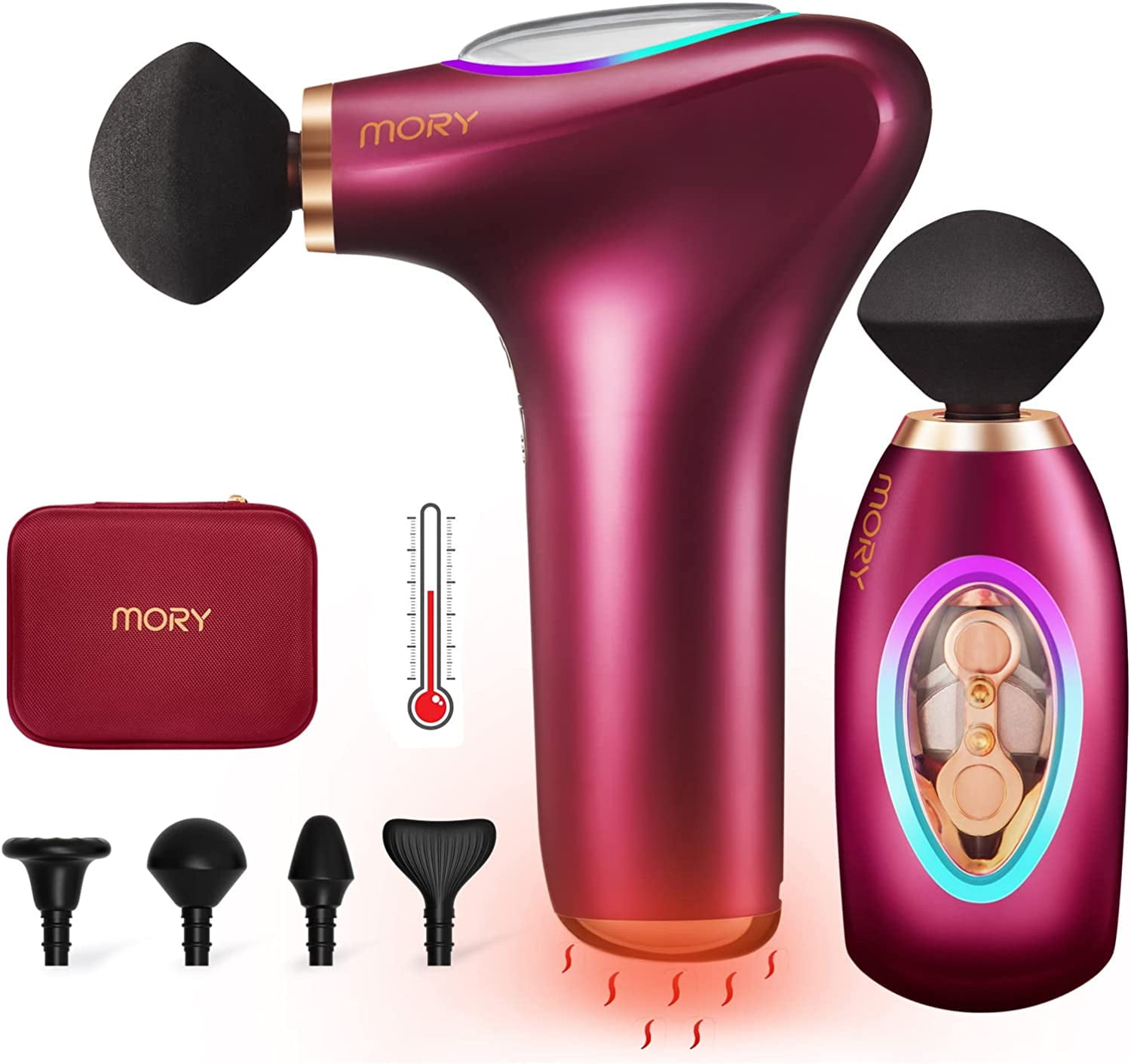 Naipo Handheld Massager Gun Deep Tissue Body Muscle Massage Gun for Pain  Relief with 5 Massage Heads Cordless Quiet Portable Carrying Case Christmas