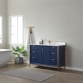 thumbnail image 2 of Vinnova Granada 48" White Faux Stone Top Single Vanity in Royal Blue No Mirror, 2 of 12
