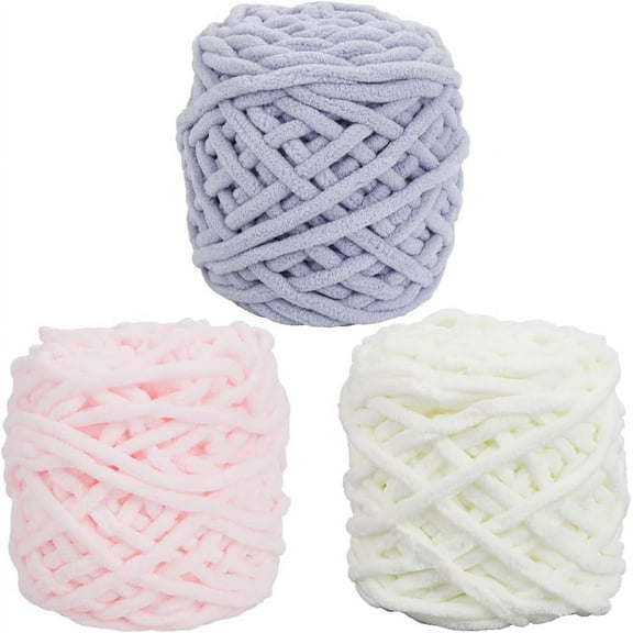 3 Colors Chenille Chunky Yarn DIY