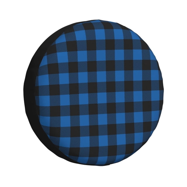 Balery Blue Black Plaid Cubiertas para Neumáticos - Protector Resistente para Neumáticos de Camioneta, SUV, Remolque, Camper y RV-17 inch