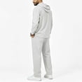 thumbnail image 4 of SEROYE Tracksuit for Men, 2 Piece Zipper Hooded Long Jogger Pants Loose Fit Casual Sportswear Daily Lounge Travel (XL, White), 4 of 7
