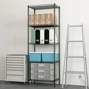 Lowestbest 5 Tier Wire Shelving, Metal Storage Shelves, Heavy Duty Adjustable Shelf Standing Kitchen Rack, Black (21.25 x 11.42 x 59.06)