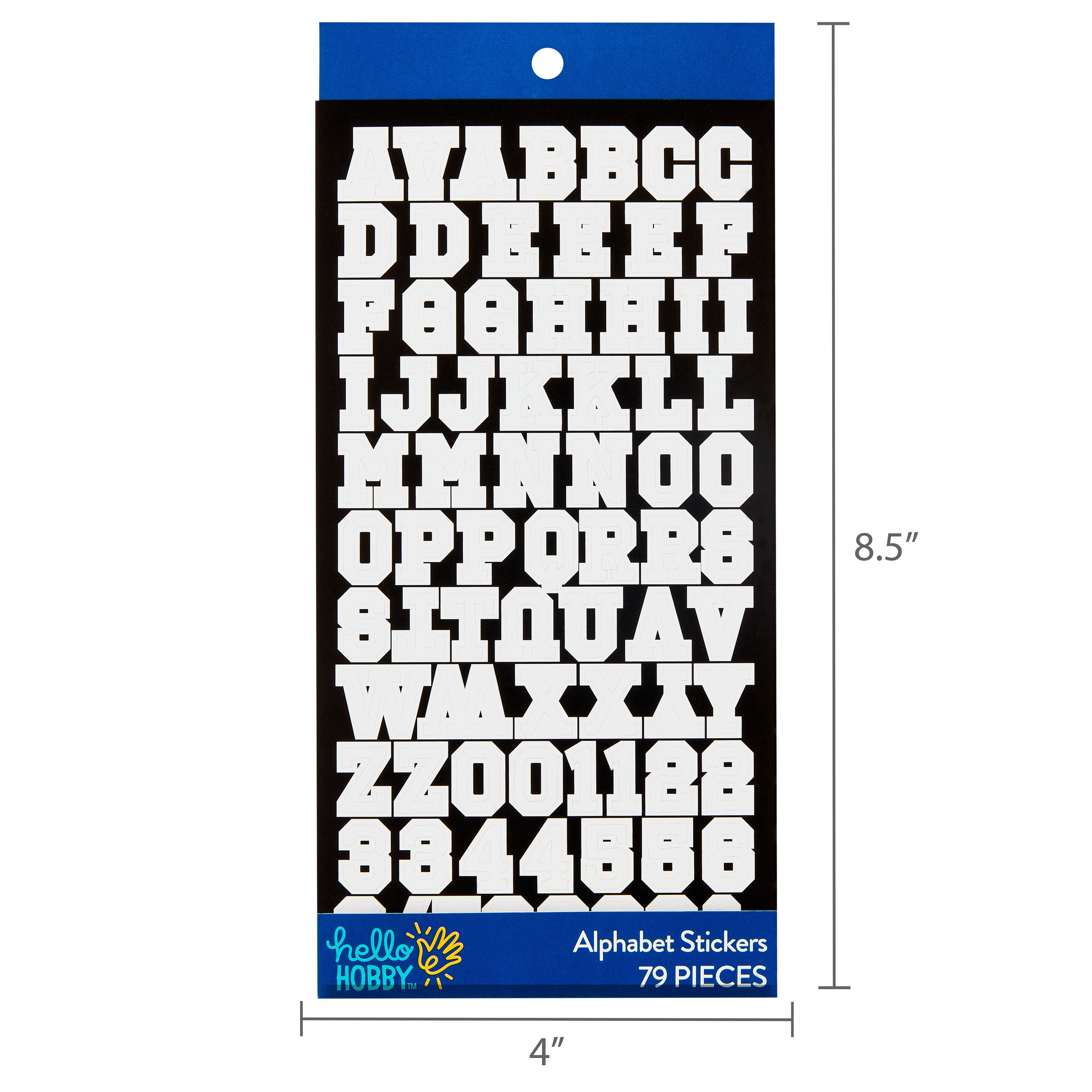 Hello Hobby White Print Block Alphabet Stickers, 79 Count