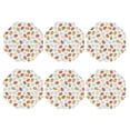 thumbnail image 2 of Fuzoiu Floral Strawberr Print Leather Coasters Set,Drink Coasters Set of 6,for Tabletop Protection, Durable PVC Coasters,Home Décor and Housewarming Gift,Octagon, 2 of 7