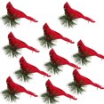 thumbnail image 1 of 10 Pcs Artificial Bird Simulation Foam Bird with Pine Picks Red Artificial Birds Decor with Clip Christmas Wedding Party Decor, 1 of 9