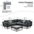 thumbnail image 5 of 4 Pieces Wicker Outdoor Patio Furniture Set, L-Shape Sectional Sofa Couch with Tempered Glass Table and Cushions for Garden Poolside, 5 of 12