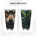 thumbnail image 3 of KLL Realistic Style Colorful Wolf Print 40oz Stainless Steel Insulated Car Cup with Spillproof Lid - Keep Your Drink Hot or Cold on the Go-Straw Three-piece Set, 3 of 8