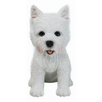 Realistic Adorable Sitting White Westie Dog Puppy Home Decor Figurine 6"H