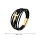thumbnail image 3 of Pulsera de cuero negro para hombre Pulsera de cuero trenzado de capas Confirmación, 3 of 5