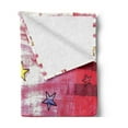 thumbnail image 2 of Retro Soft Flannel Fleece Throw Blanket, Little Luminous Stars over Grunge Retro Style Background Celestial Theme Art, Cozy Plush for Indoor and Outdoor Use, 70" x 90", Red Blue Yellow, by Ambesonne, 2 of 5