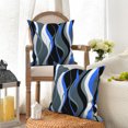 thumbnail image 6 of Dashan Blue Black White Pillow Cover 16x16 Set of 2,Modern Geometric Lines Cushion Cases for Couch Sofa Bed Home Decor, 6 of 6