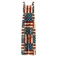 thumbnail image 4 of 4Th of July Overalls for Women Lightweight Square Neck Wide Leg Jumpsuits Summer Dressy Casual Rompers with Pockets, 4 of 7