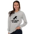 thumbnail image 3 of I Dont Believe in Humans Unicorn Women's Long Sleeve T Shirt Brisco Brands M, 3 of 6