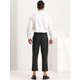 thumbnail image 5 of Pantalones de vestir recortados pahombre Pantalones lisos al tobillo con frente plano Negro 30, 5 of 6
