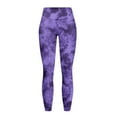 thumbnail image 5 of Renewold Tie-dye Violet Pocket Yoga Pants for Women Active Yoga Leggings Butt Lifting Elastic Essential Leggings Lightweight Sportswear Running Tights Ankle Pants, XL, 5 of 8