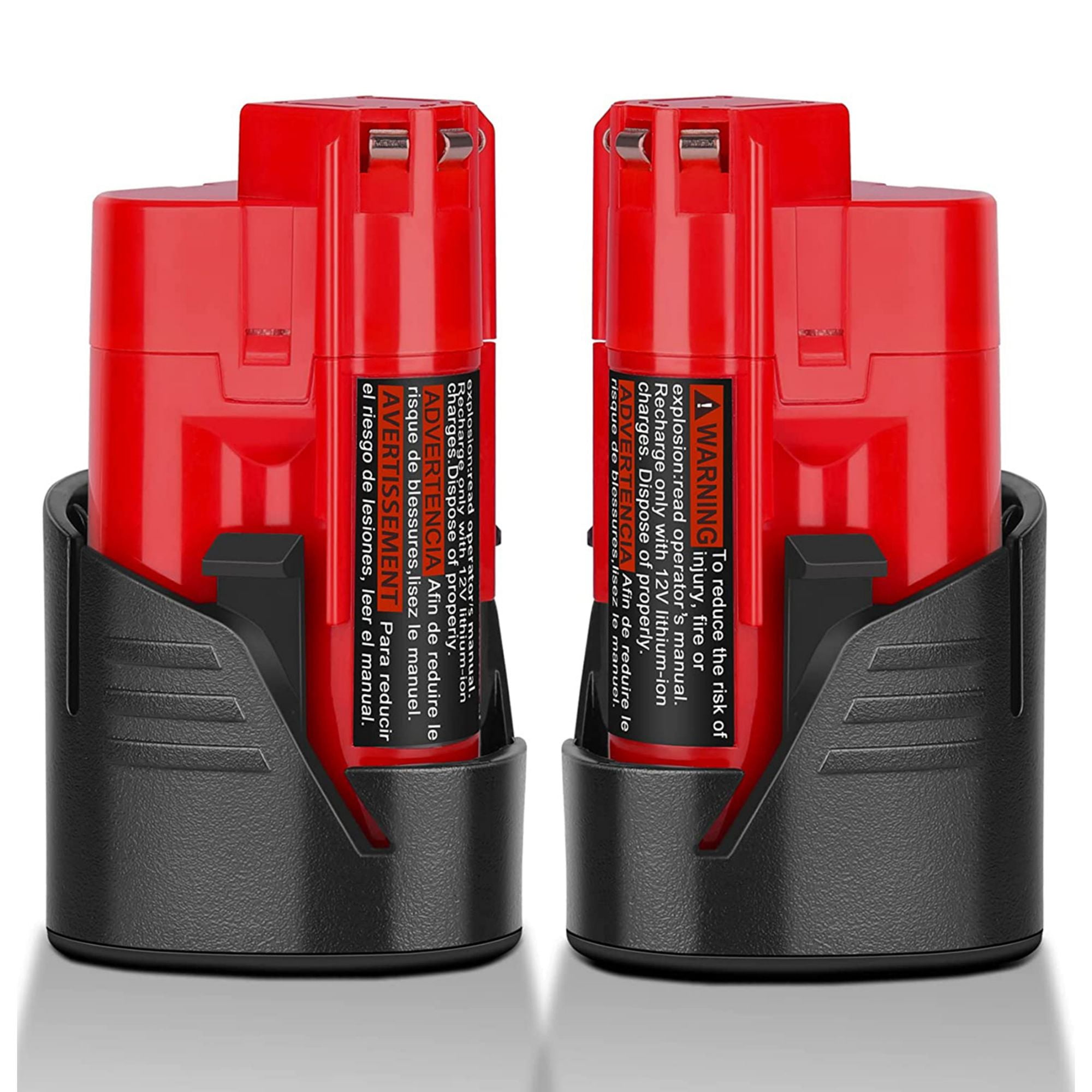 2 Pack 3.0Ah 12V Lithium Ion Batteries for Milwaukee 12 Volt Battery 48112401 48112402