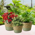 thumbnail image 3 of Bxaolu Plant Basket, 3-Pack Plant Basket Indoor with Plastic Liner, Woven Planters Flower Basket, Planter Basket for Rustic Boho Home Farmhouse Floor Potted Pots Decor (S, Green), 3 of 8
