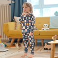 thumbnail image 4 of FORMRS Long Sleeve Top and Pants Pajama Set for Niños 2-Piece Sleepwear, Sizes 18M-8Y, Blue Circle Mosaic, 4 of 6