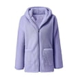 thumbnail image 6 of Pyhlmscde Sweatshirts for Women, Fleece Jacket Women, Zip up Hoodie Women, Fleece Jacket Women Full Zip Soft Fleece Jacket Lightweight Long Sleeve Hooded Outerwear with Pockets Purple 3XL, 6 of 8