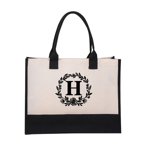 Women's Fashion Canvas Handbag Cotton Canvas Letter Beach Bag Fashion European And Fashion Handbag Canvas Shopping Bag