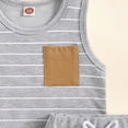 thumbnail image 6 of NOLDARES Toddler Boys 2-Piece Tank Top Shorts Set Summer Casual Outfits Sleeveless Striped Design Light Gray,2-3 Y, 6 of 6