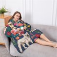 thumbnail image 5 of Oversized Wearable Blanket Hoodie,French Bulldog Dog and Pioneer Flower Sherpa Blanket Hoodie with Super Pockets,Super Warm Fuzzy Pullover for Women & Men, 5 of 6