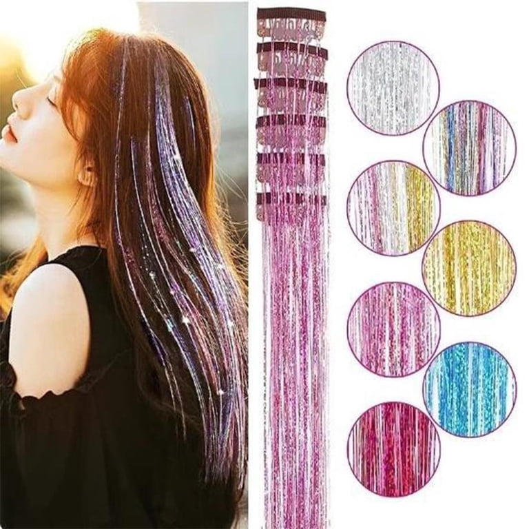 Hair Tinsel 12Pcs Clip in Rainbow Hair Accessories 20.5 Inch Amazon.com: Hair Tinsel 12Pcs Clip in Rainbow Hair  main image 2