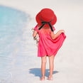 thumbnail image 5 of 52-54 cm hat circumference children's bow flat top hat summer hat outdoor sunshade beach sun hatred, 5 of 5