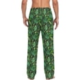 thumbnail image 4 of FREEAMG Tropical Leaves Pajama Pants for Men, Men's Separate Bottoms, Pure Cotton Comfortable Lounge Pants for Men（13）, 4 of 7