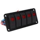 thumbnail image 4 of Panel de interruptores, interruptor basculante impermeable LED de 5 bandas con pegatina para barco RV 12V 24V DC, 4 of 12